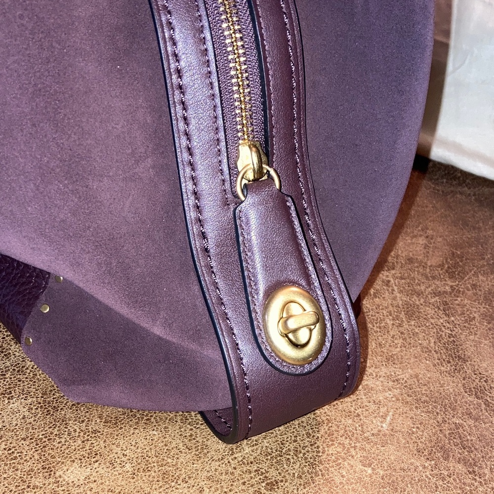 Coach Edie 42 Hobo Shoulder Bag 32988 with buffalo leather and suede sides - Picture 5 of 13